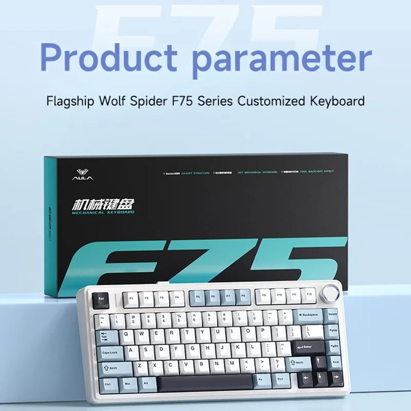 CowLost | aula-f75-oem-rgb-customized-hot-swap-pbt-75-80-keys-bluetooth-5-0-2-4g-wireless |5