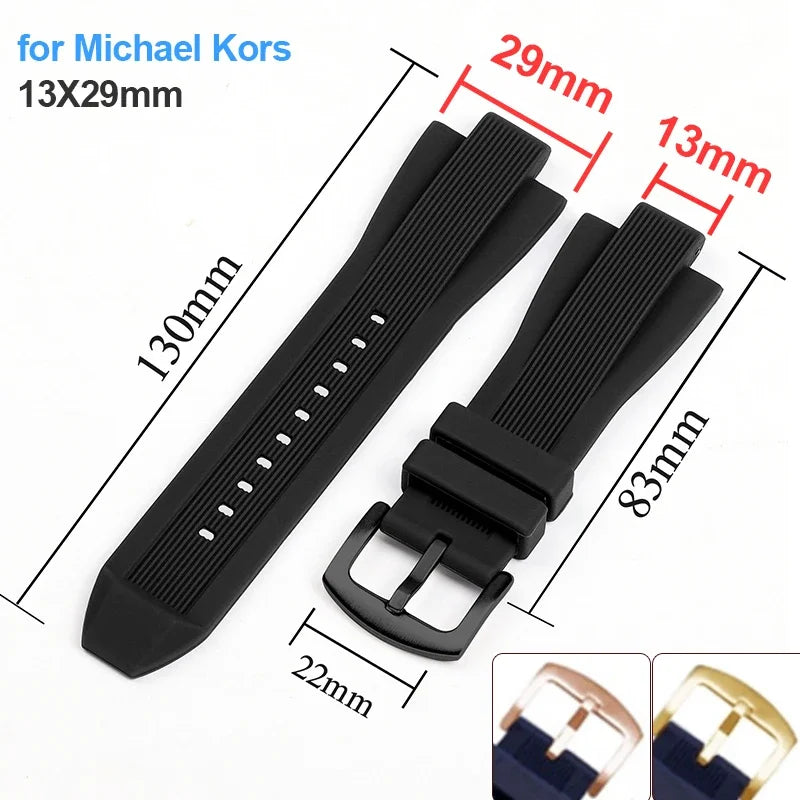 CowLost | product_id-silicone-replacement-watchband-for-michael-kors-mk9020-mk8729-mk9026-mk8184-mk8152-13x29mm |1