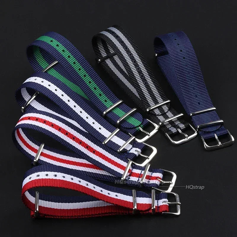 CowLost | 16mm-18mm-20mm-22mm-nylon-army-sports-band-nylon-fabric-belt-accessories-belt-buckle-bands-black-watch-strap-for-omega-for-seiko |3