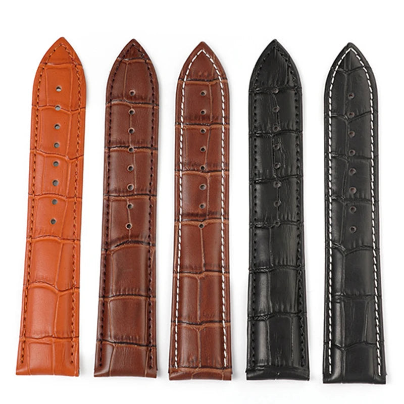 CowLost | product_id-genuine-cowhide-leather-waterproof-watchband-slub-pattern-16-24mm-universal-strap |12