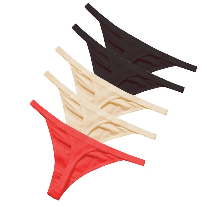 CowLost | 5pcs-women-rib-g-string-thongs-sexy-female-low-waist-panties |18