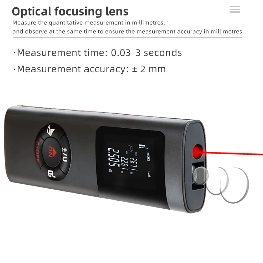 40M Rechargeable Handheld Infrared Laser Distance Meter Rangefinder for Decoration