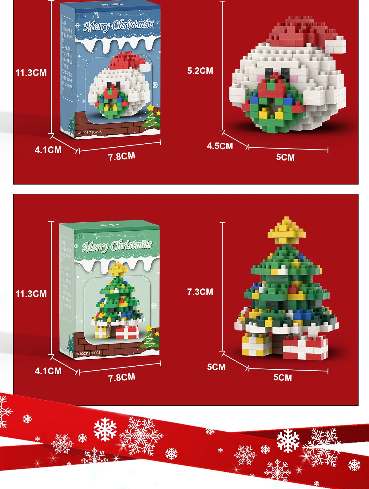 Christmas Building Block Set Santa Claus Reindeer Puzzle Toy for Kids