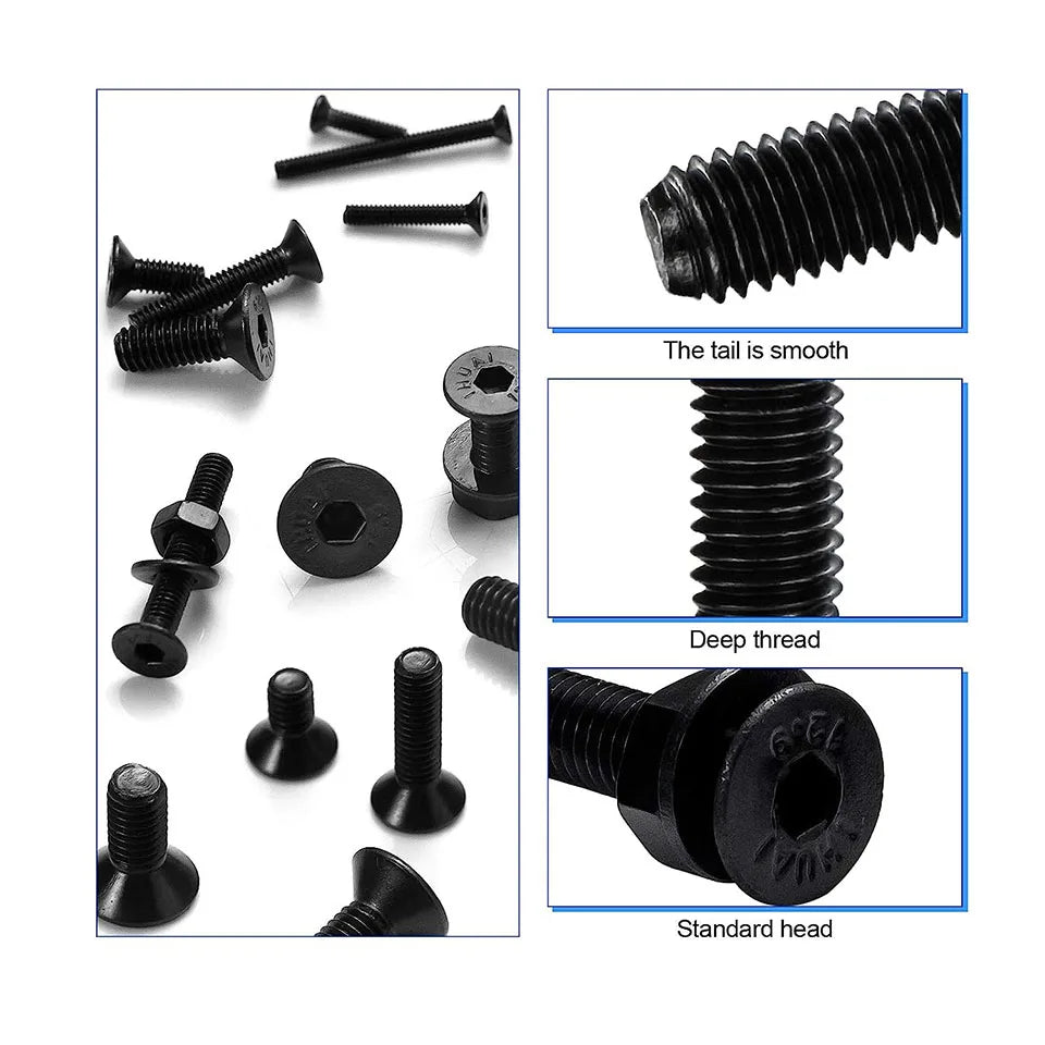 CowLost | 1060pcs-m2-m3-m4-m5-hex-socket-screw-set-carbon-steel |12