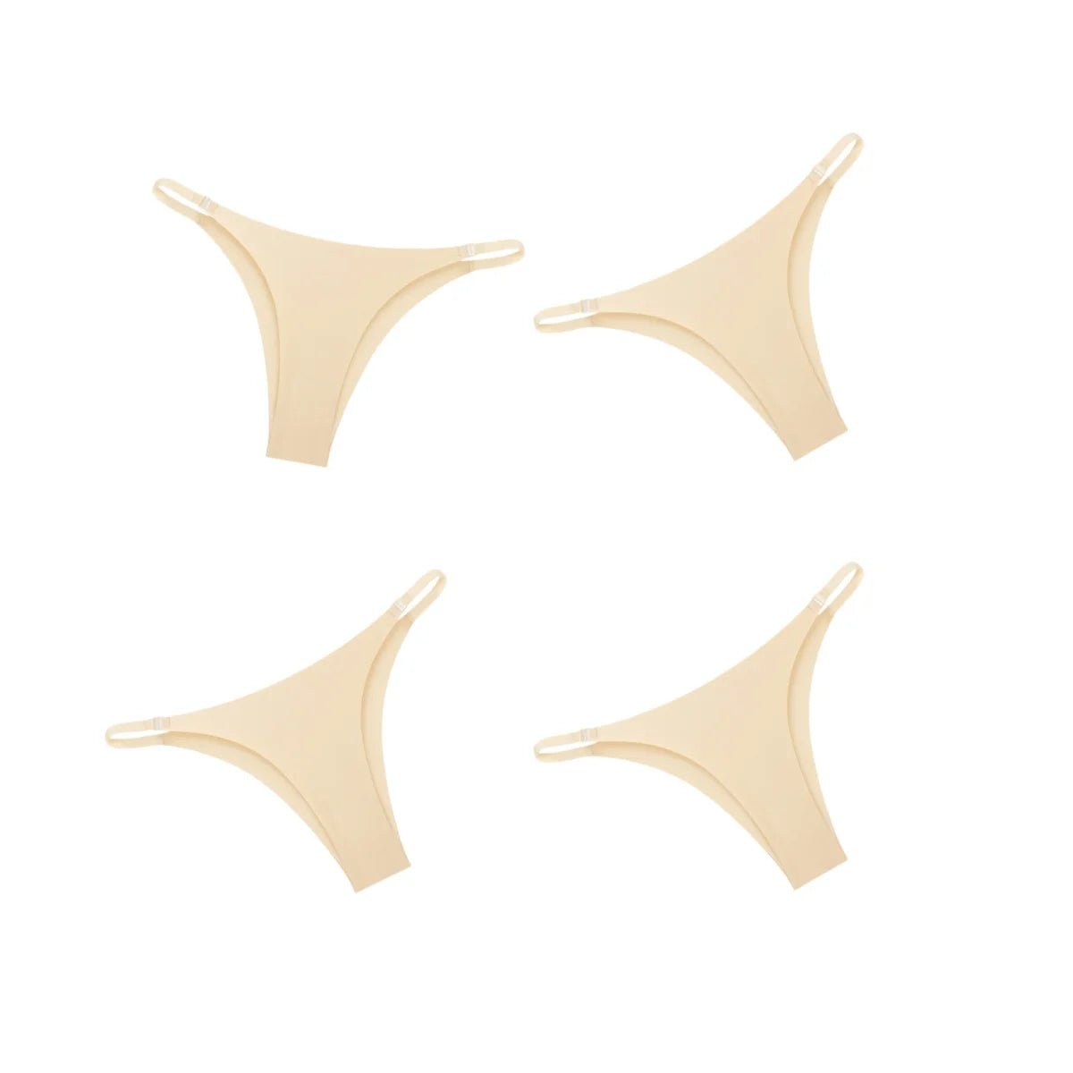 CowLost | product_id-4pcs-women-s-seamless-low-rise-ice-silk-brazilian-briefs-with-side-buckle-s-xl |18