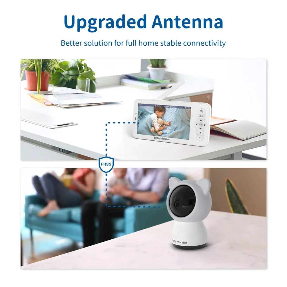 CowLost | baby-transport-accessories-babystar-5-inch-hd-wifi-baby-monitor-with-lcd-video-camera-and-mobile-app-control |6
