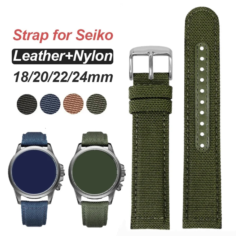 Universal Nylon Braided Replacement Watchband for Seiko & Rolex Men Women