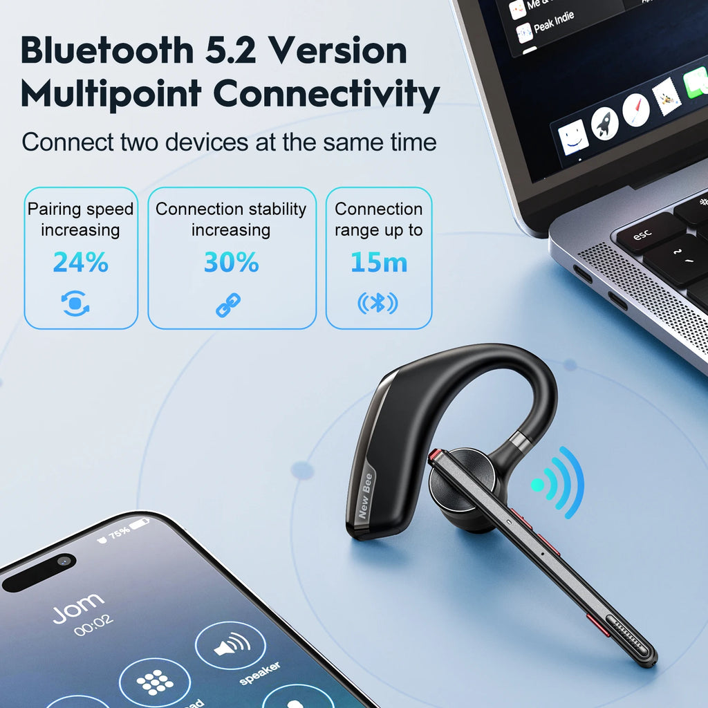 CowLost | mobile-phone-cases-new-bee-m51-bluetooth-v5-2-wireless-earphones-with-dual-mic-and-ear-hook |4