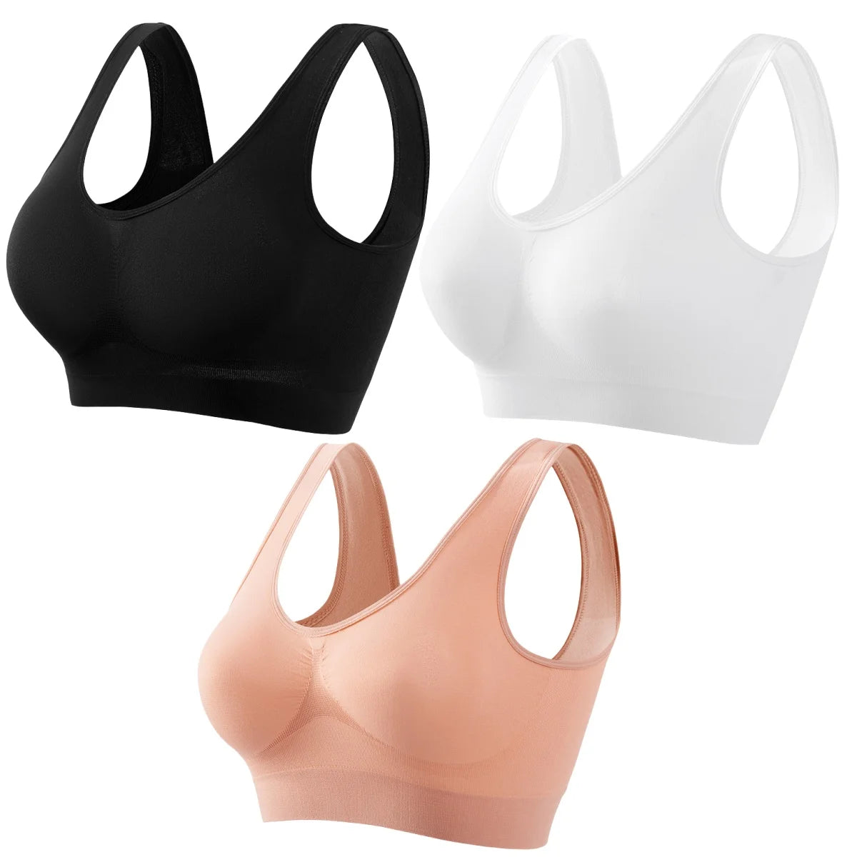 CowLost | product_id-3pcs-seamless-wireless-plus-size-crop-top-bra-set-s-5xl-breathable-sport-brassiere |11