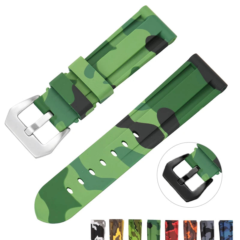 CowLost | rubber-watchband-for-panerai-20mm-22mm-24mm-26mm-soft-silicone-watch-strap-men-women-waterproof-sport-wristband-universal-belt |1