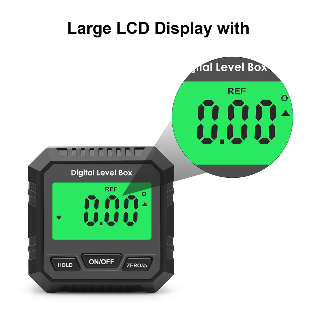 Mini Digital Magnetic Protractor Inclinometer 360° Angle Gauge with Backlight