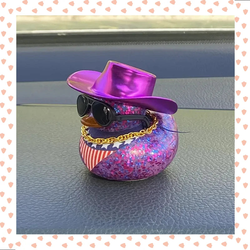 CowLost | product_id-rubber-duck-car-dashboard-ornament-with-sunglasses-cute-car-accessory |5