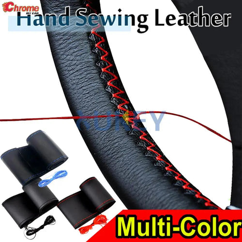 CowLost | 38cm-universal-leather-steering-wheel-cover |1