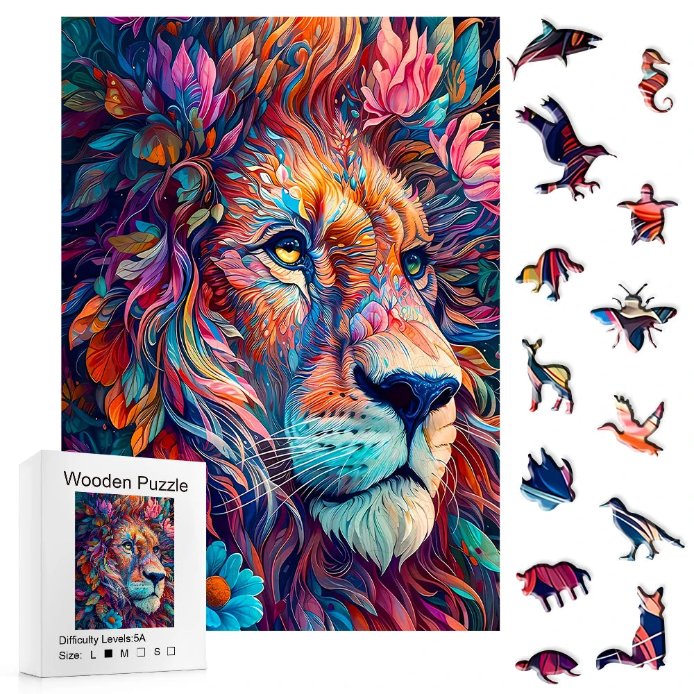 CowLost | product_id-wooden-lion-jigsaw-puzzle-animal-shape-with-gift-ready-packaging |1