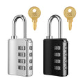 ORIA 2-Pack 4-Digit Waterproof Combination Padlocks for Outdoor Gym Trunk Security Black