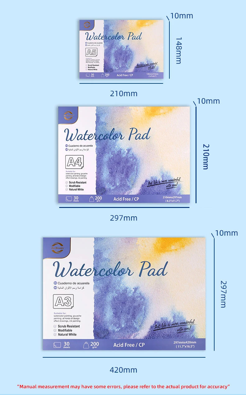 CowLost | watercolor-book-with-coarse-grain-200g-thickened-with-full-wood-pulp |9