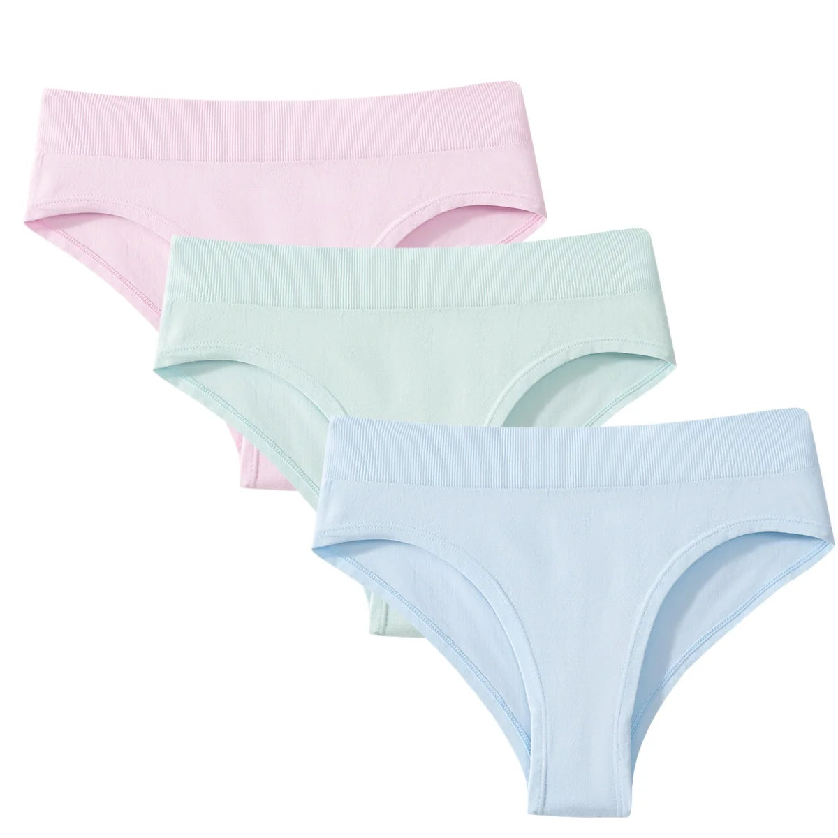 CowLost | product_id-3pcs-womens-high-rise-solid-color-briefs-panties-plus-size-s-3xl |15