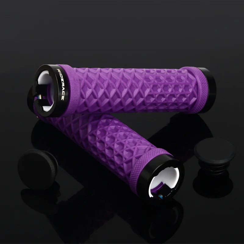 CowLost | riderace-bicycle-handlebar-grips-soft-rubber-mtb-mountain-bike-lock-on-handle-bar-cover-shockproof-anti-slip-ergonomic-cycling |17