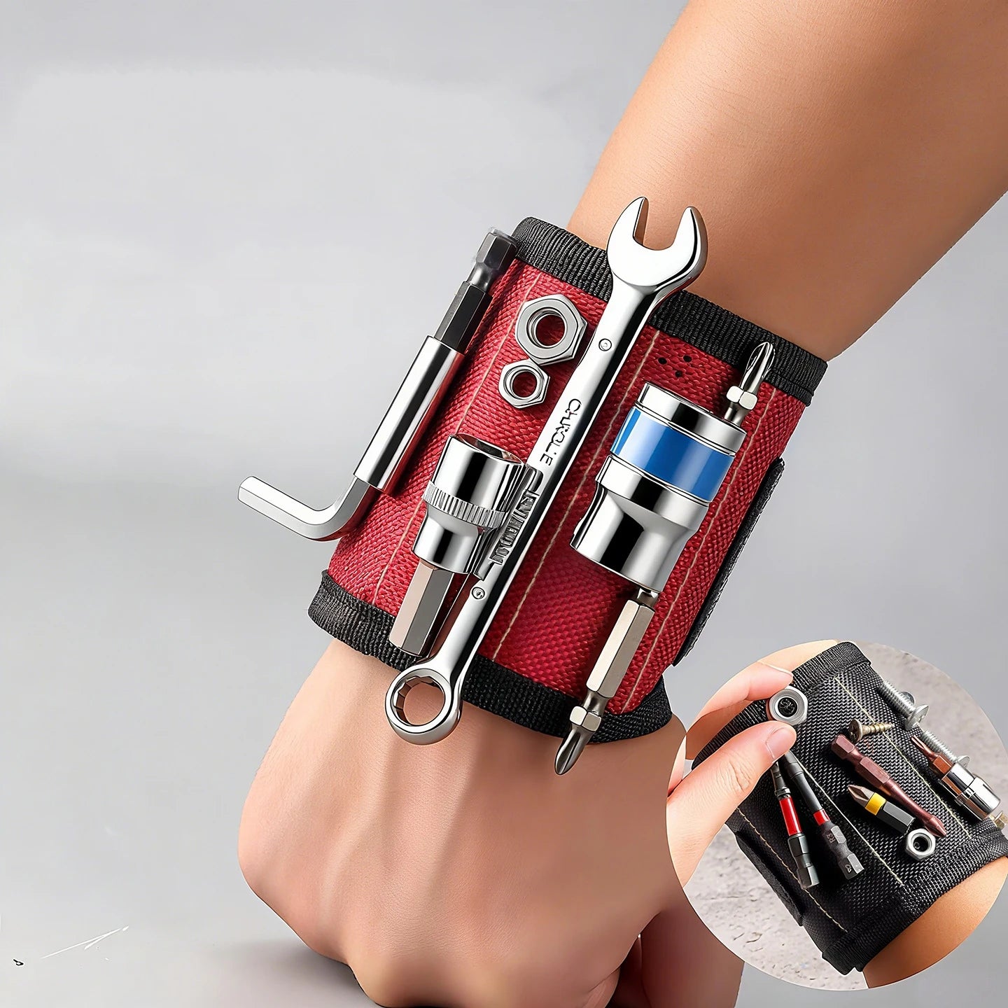 CowLost | product_id-magnetic-wristband-tool-holder-for-screws-nails-and-drill-bits-with-strong-magnets |2