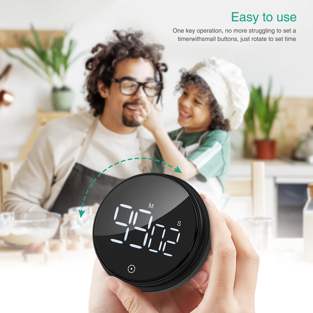 ORIA Magnetic LED Digital Kitchen Timer Countdown Stopwatch Alarm Clock