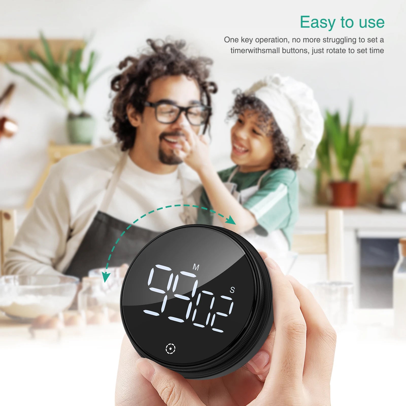 ORIA Magnetic LED Digital Kitchen Timer Countdown Stopwatch Alarm Clock