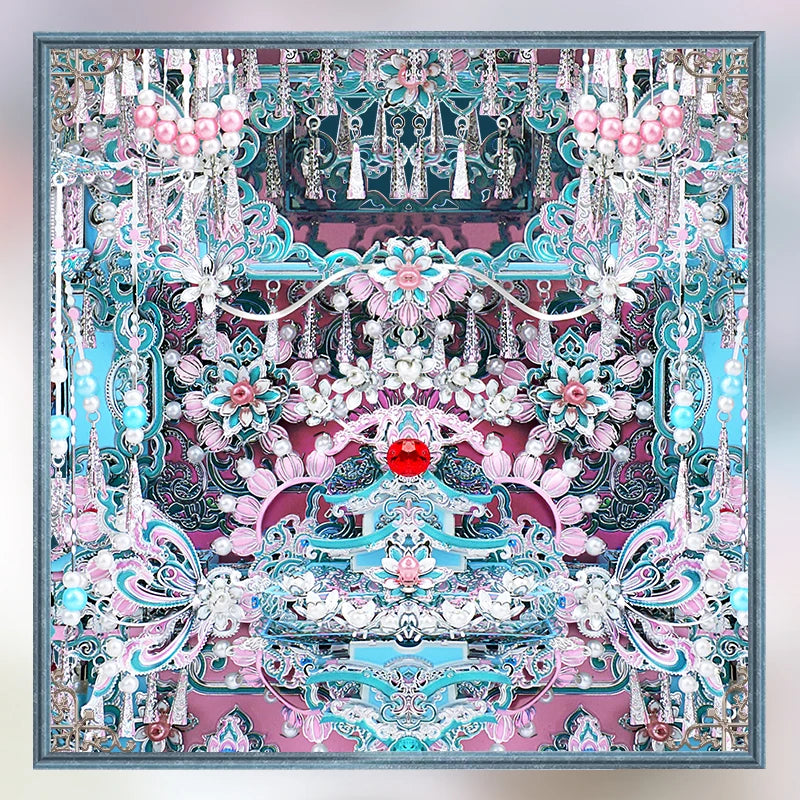 CowLost | fencing-barriers-piececool-3d-metal-puzzle-pearl-pink-bridal-sedan-chair-model-kit |5
