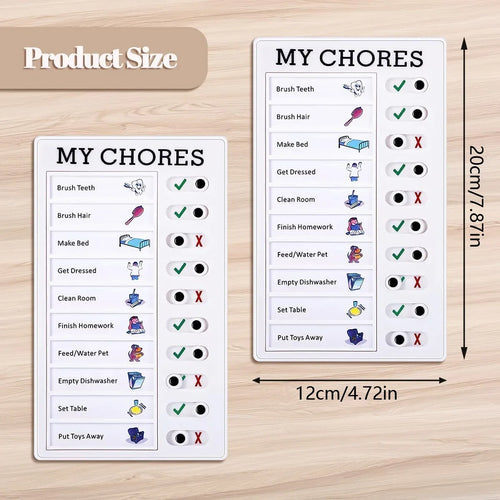 1 PC Kids Chore Chart with 5 Pcs Blank Card