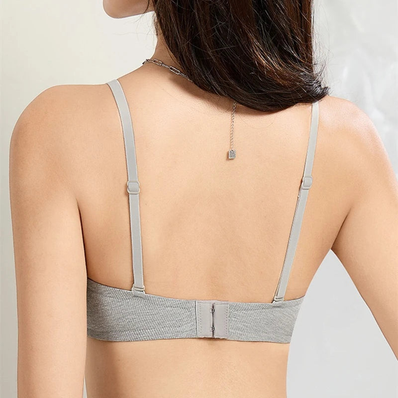 CowLost | product_id-french-lace-wire-free-push-up-bra-for-small-large-breasts |3