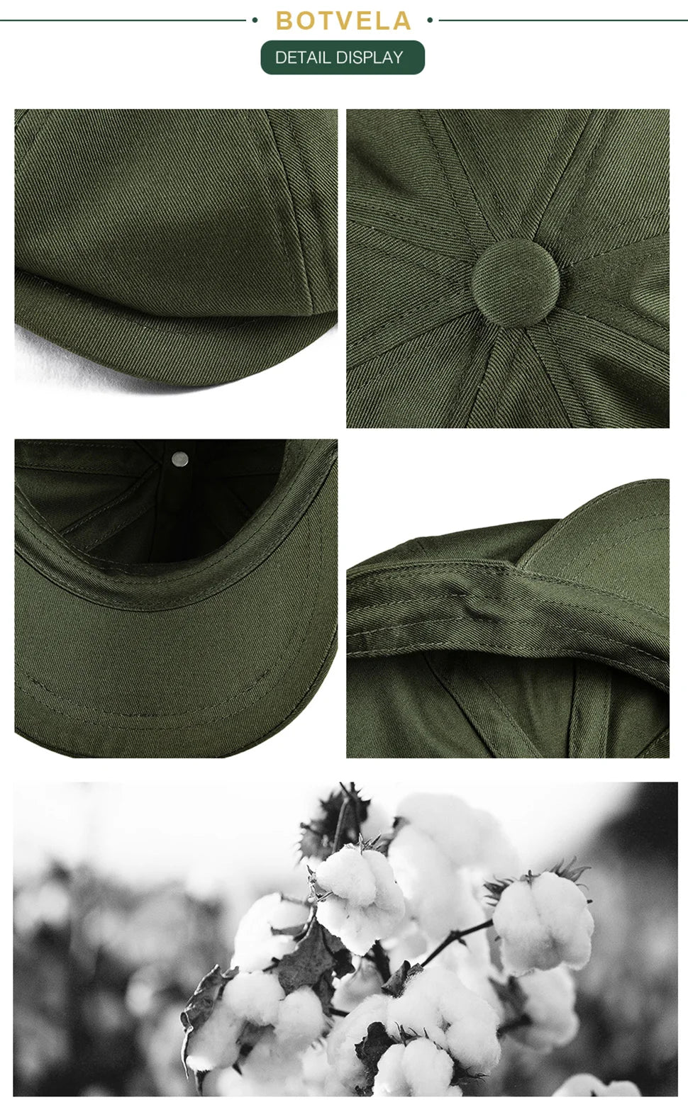 CowLost | botvela-newsboy-cap-mens-twill-cotton-hat |10