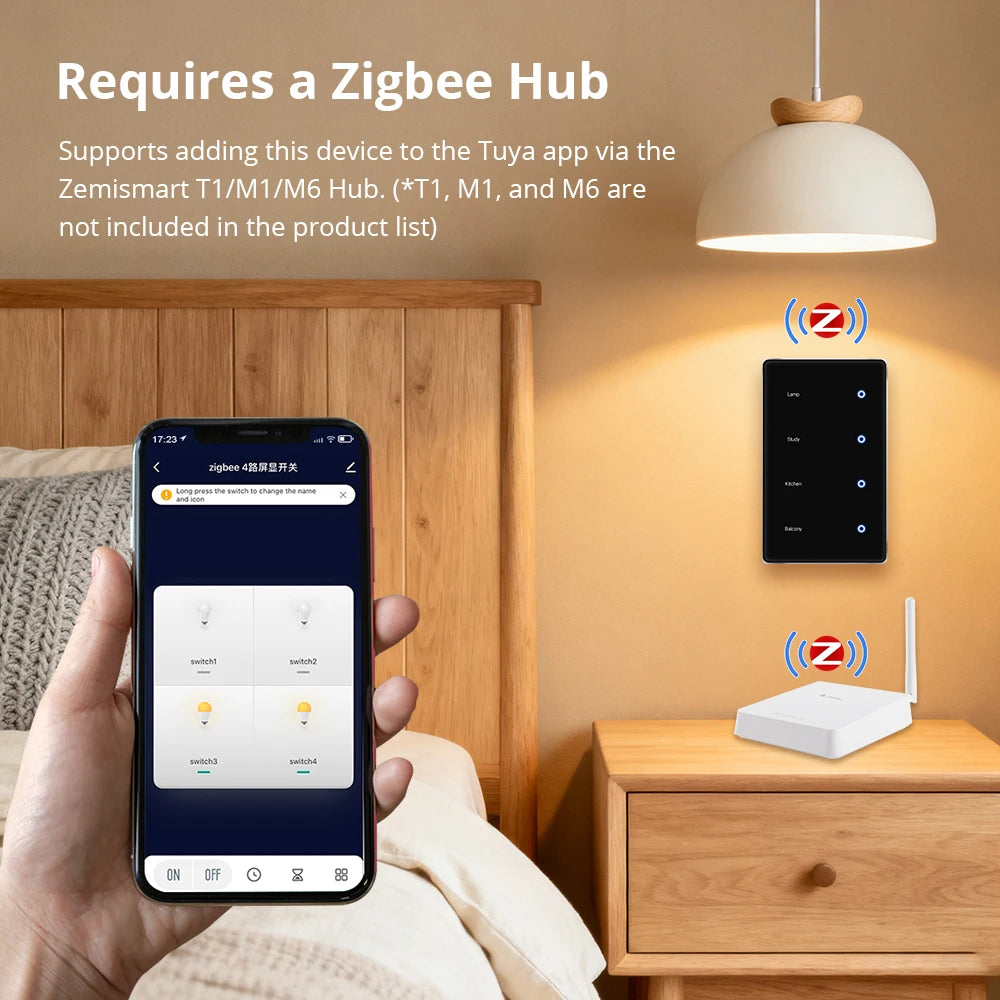 CowLost | seasonal-holiday-decorations-zemismart-zigbee-smart-diy-name-black-panel-touch-light-switch-us-type-neutral-required |3