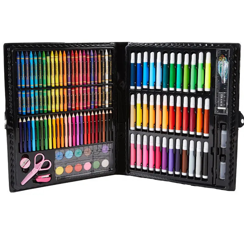 CowLost | product_id-42-208pcs-childrens-painting-brush-set-with-watercolor-pens-crayons-drawing-board-for-kids-art-supplies-gifts |13