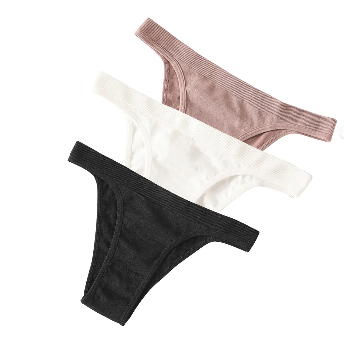 CowLost | product_id-3pcs-women-s-high-rise-seamless-brazilian-stretch-panties-m-l |27