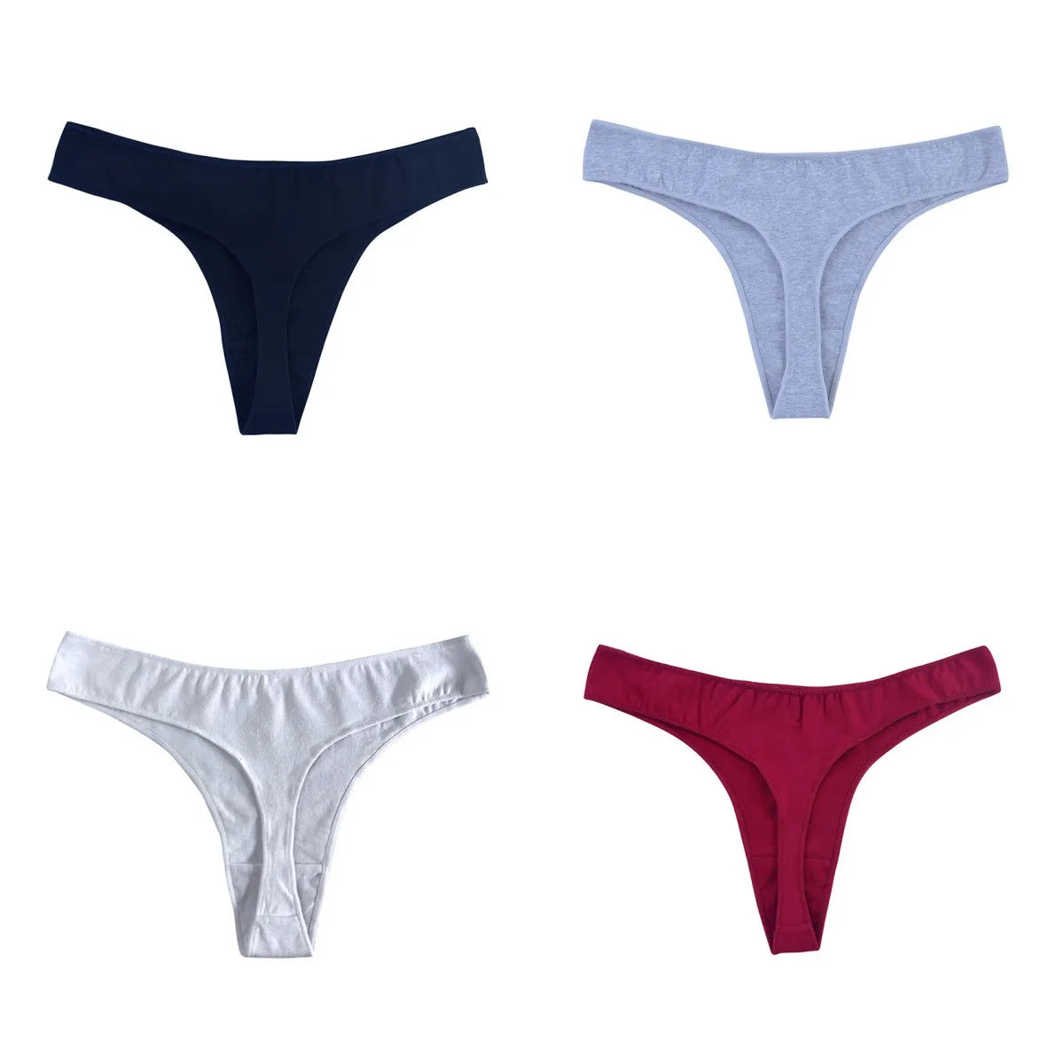 CowLost | product_id-4-pack-women-s-cotton-low-waist-breathable-solid-color-g-string-thongs-m-xl |30