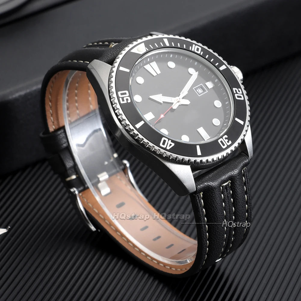 22mm Handmade Vintage Cowhide Leather Watch Band for Seiko Smartwatch Quick Release