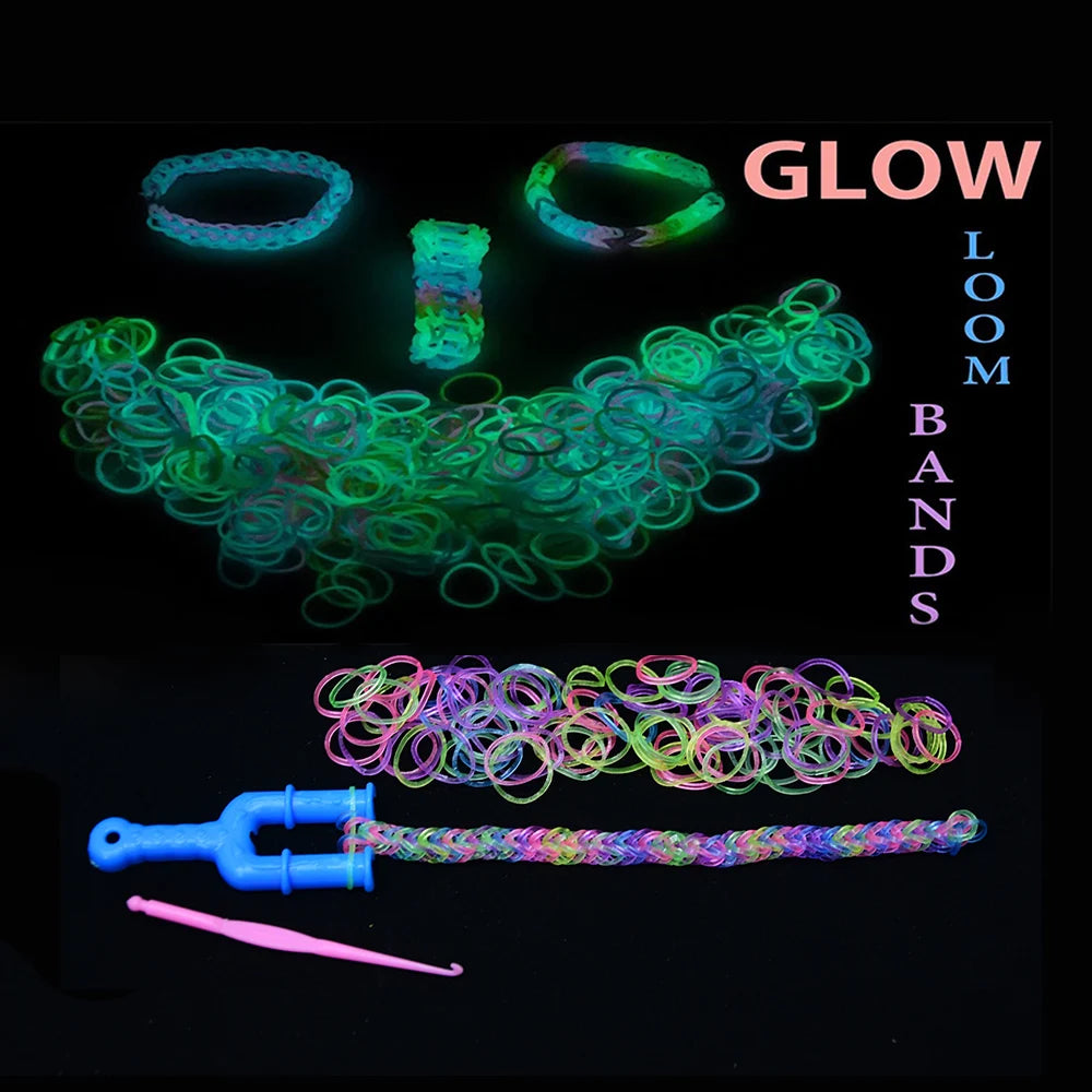 3000pcs Transparent Colored Rubber Loom Bands DIY Bracelet Necklace Toy Gift