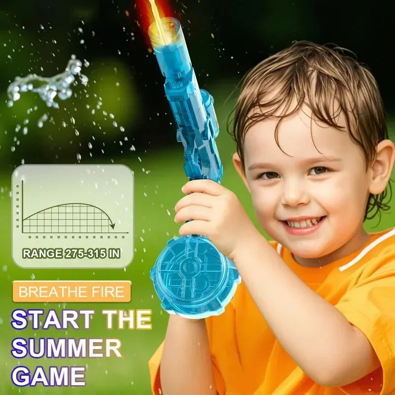 Automatic Electric Water Gun Toy with Simulated Firing, Recoil, and Sensor Lights for Kids