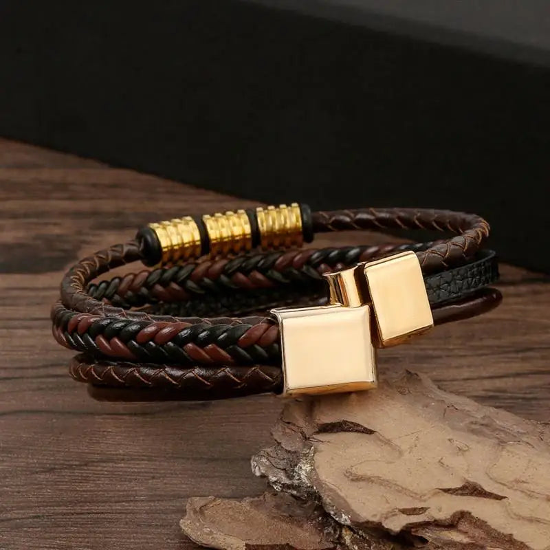CowLost | jiayiqi-punk-beads-charm-men-bracelet-stainless-steel-magnetic-clasp-braided-mutilayer |26