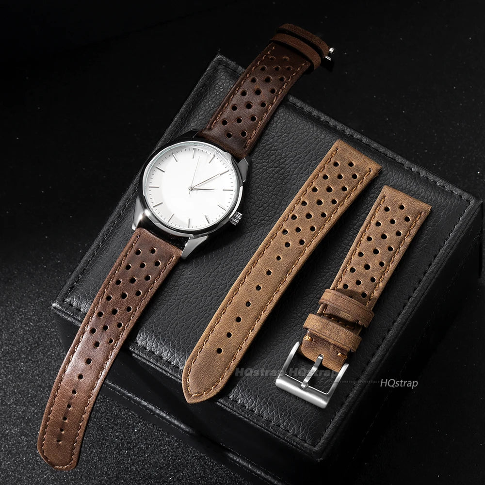 CowLost | product_id-breathable-soft-cowhide-leather-watch-strap-18-22mm-retro-wristband-for-seiko-unisex |9