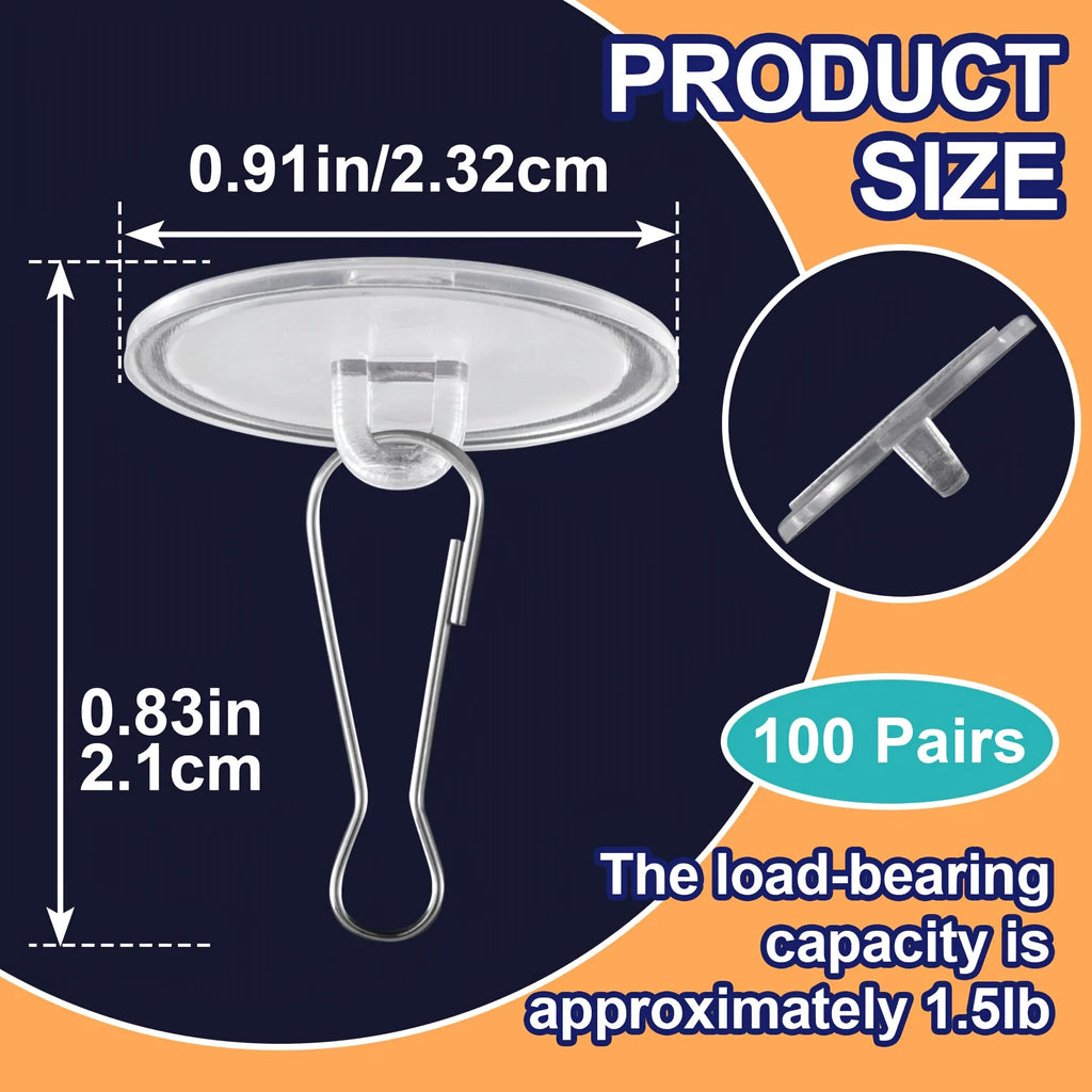 CowLost | 20-100pcs-transparent-utility-hooks-casual-style-strong-self-adhesive |6