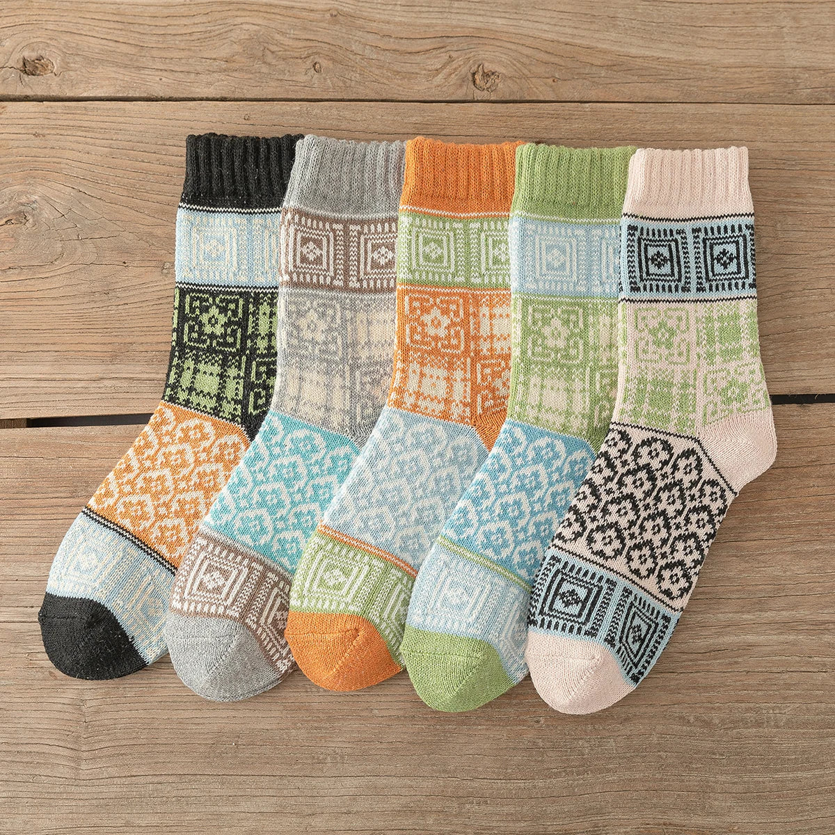 CowLost | sporting-goods-5-pairs-thick-warm-winter-socks-for-men-women-retro-style |21