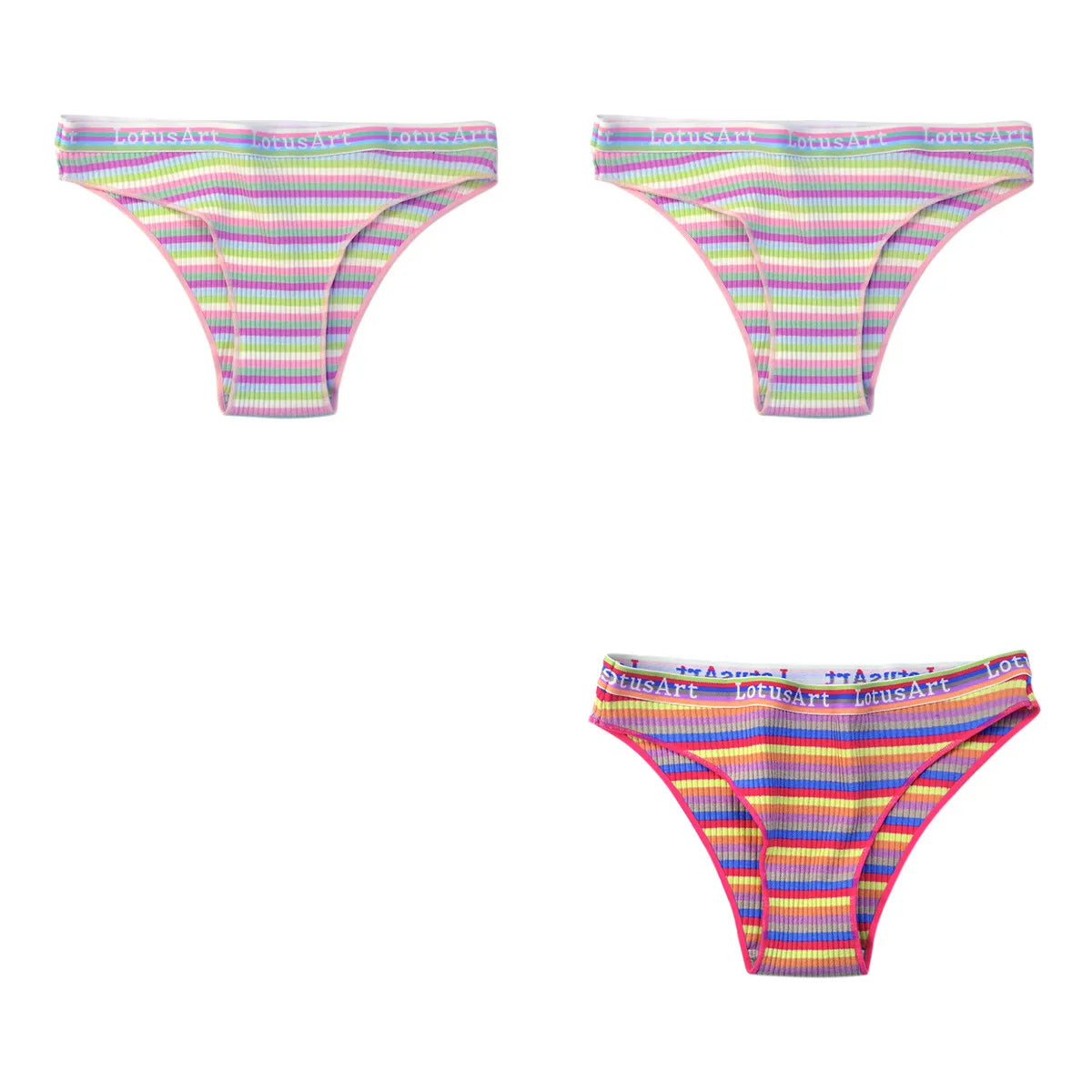CowLost | product_id-3pcs-women-s-low-waist-striped-cotton-briefs-m-xxl-breathable-panties |28