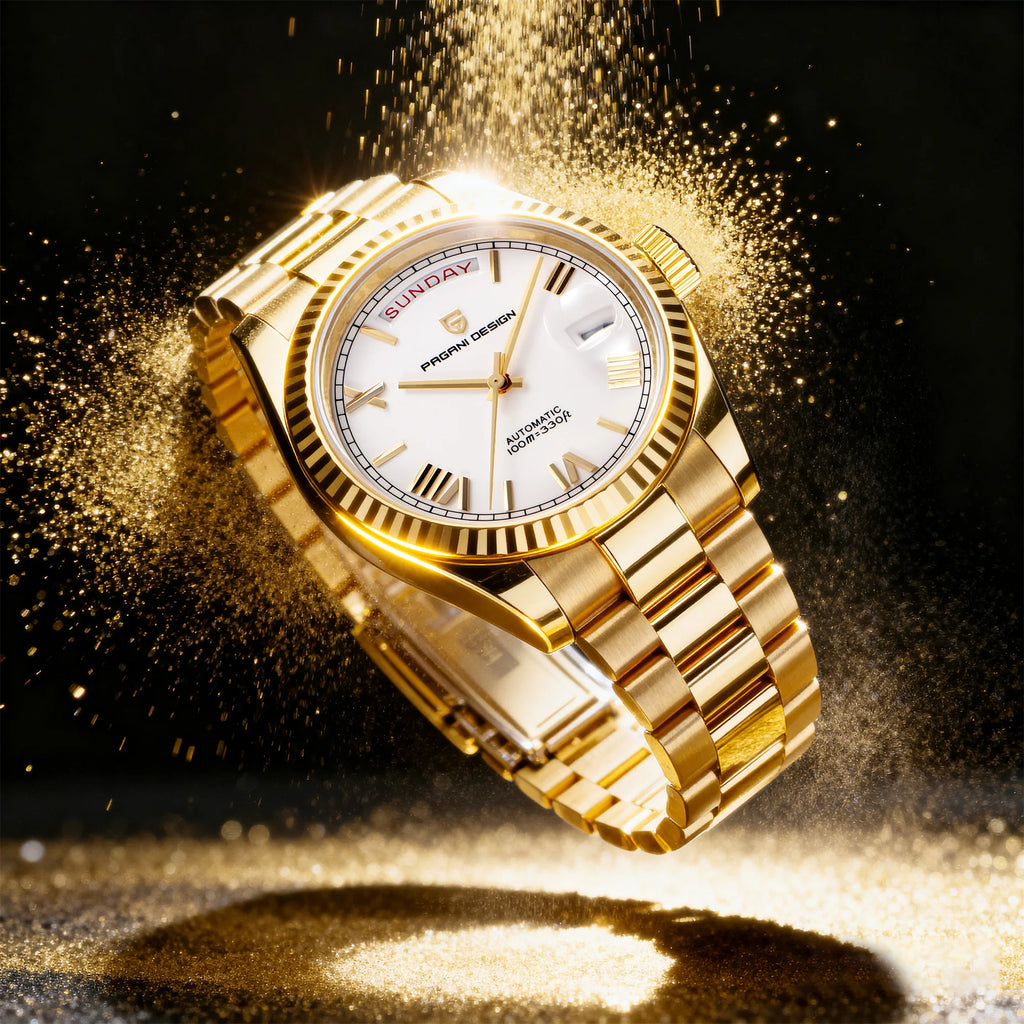 CowLost | pagani-design-mens-watches-dd40-gold-white-luxury-automatic-watch |1