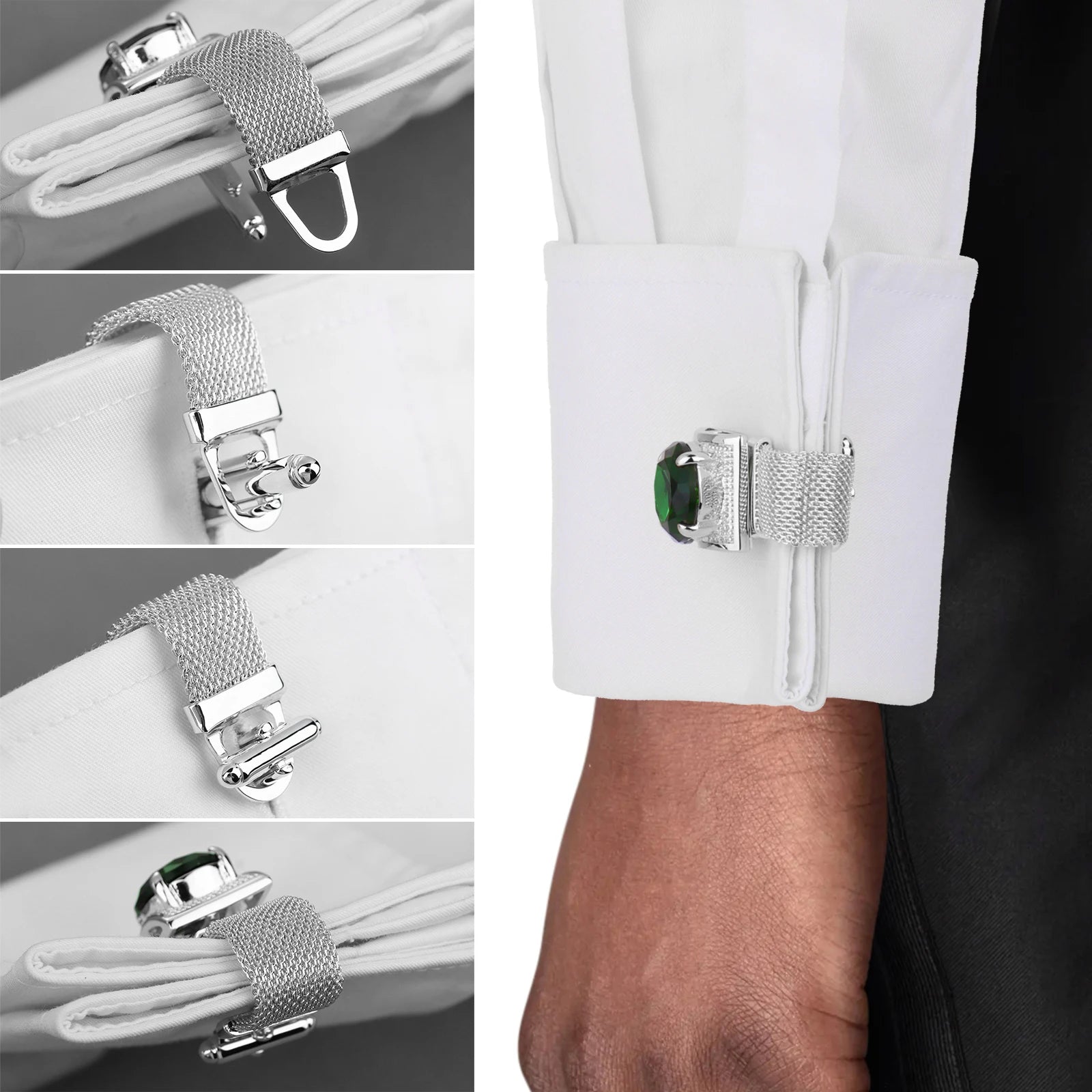 CowLost | clothing-accessories-hawson-mens-silver-birthstone-crystal-cufflinks-luxury |1