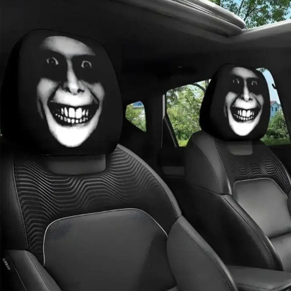 CowLost | car-seat-covers-product_id-2pcs-smiley-face-car-pillowcases-soft-washable-headrest-cushion-covers-polyester |10
