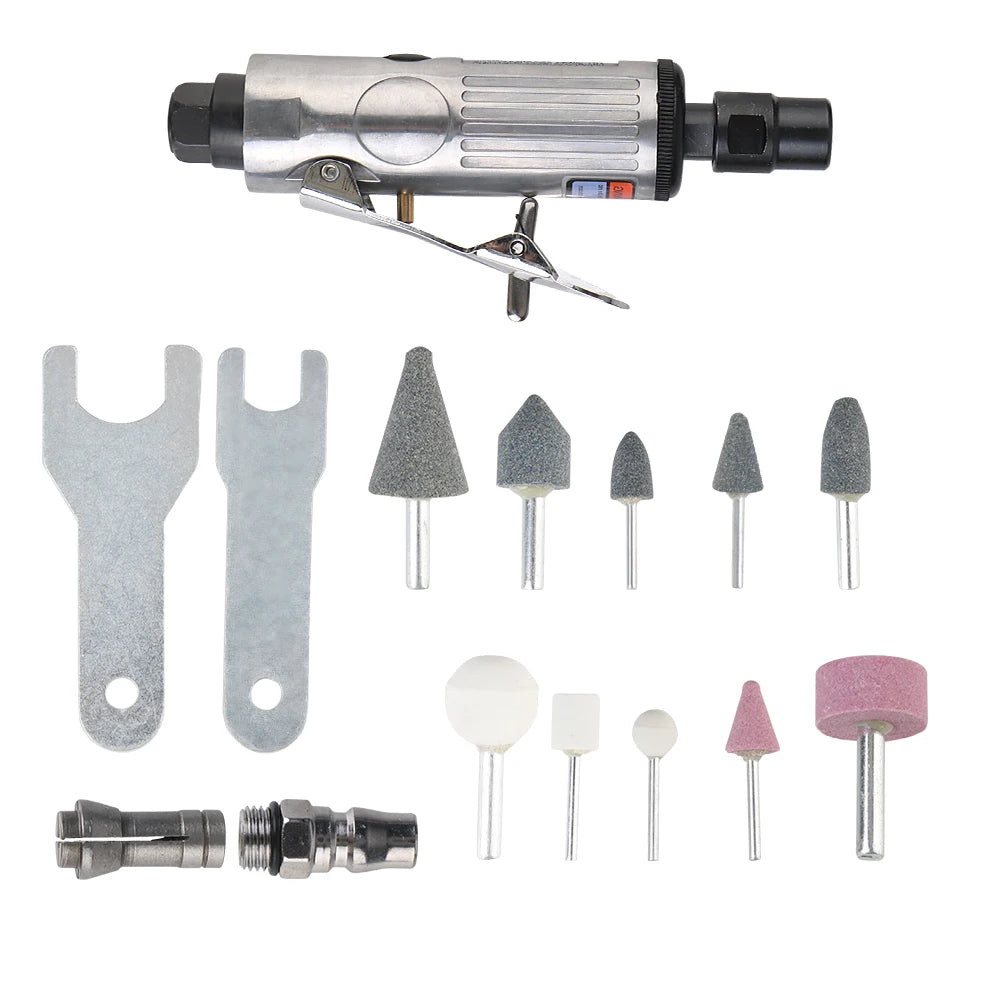 CowLost | grinding-polishing-machine-kit-air-grinder-mill-engraving-tool-1-4-1-8-16pcs-pneumatic-die-grinder-air-die-grinder |4