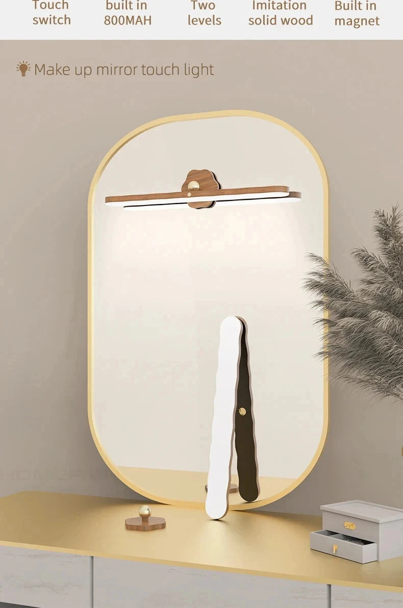 CowLost | product_id-wooden-led-rechargeable-magnetic-wall-night-light-with-mirror-and-touch-switch-for-bedroom-bedside |7