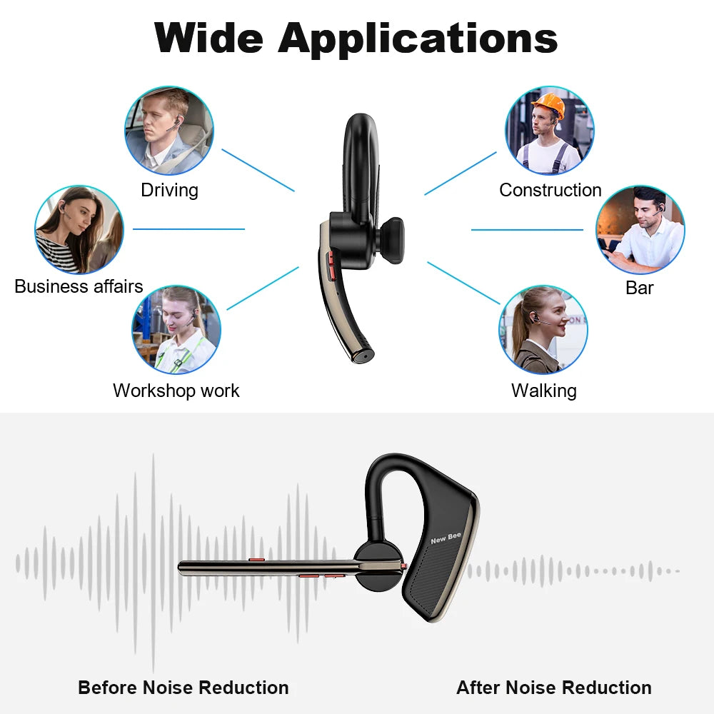 CowLost | new-bee-m50-bluetooth-headset-wireless-earpiece-earphones-24-hrs-talk-time-v5-2 |17