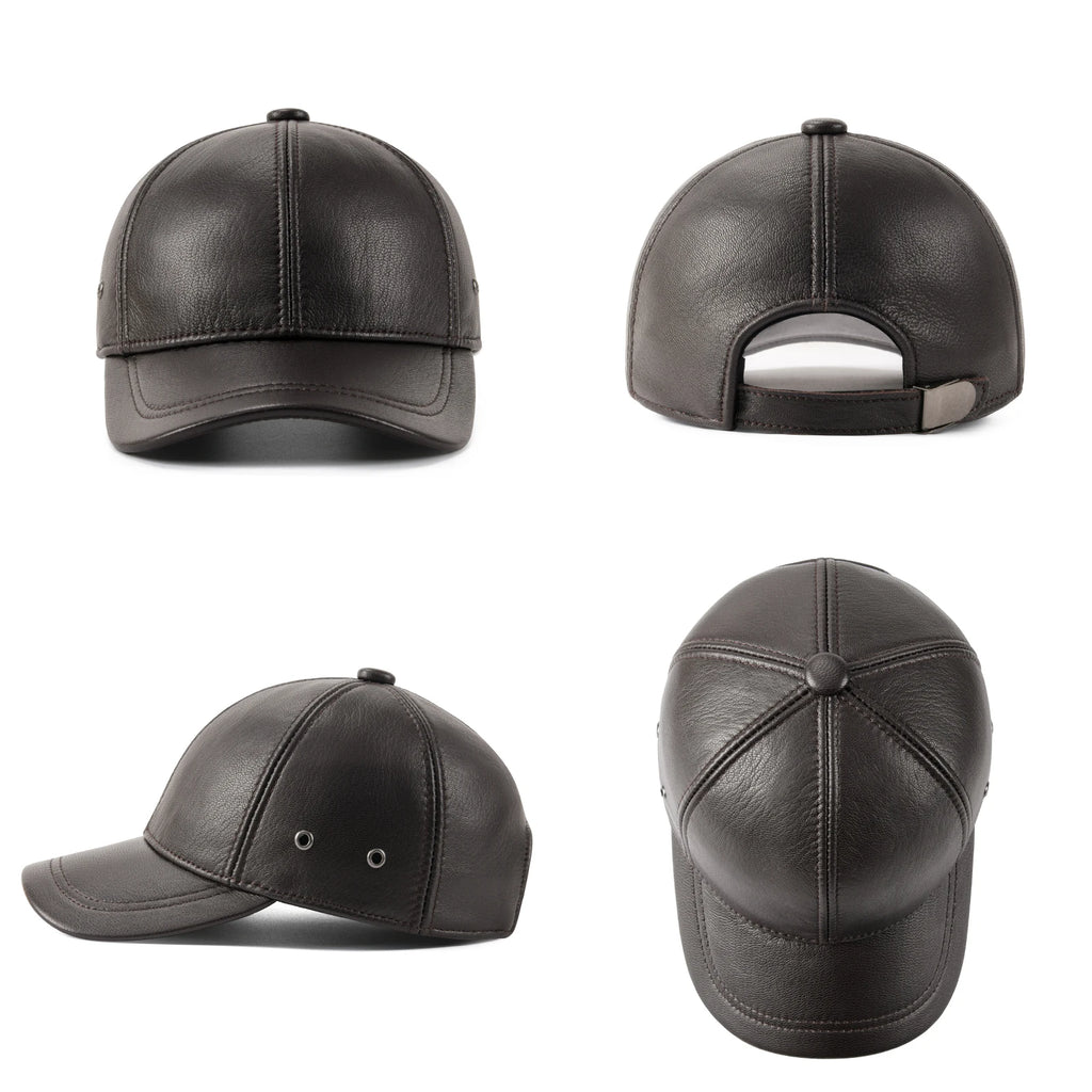 CowLost | feinion-genuine-leather-unisex-baseball-cap |6
