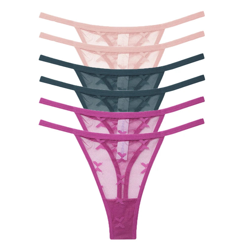 CowLost | activewear-pants-6pcs-women-transparent-mesh-thong-panties-g-string |43