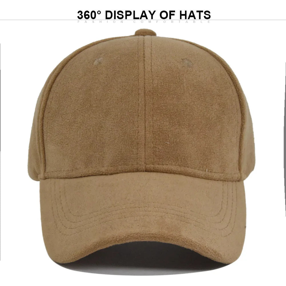 CowLost | solid-suede-retro-baseball-caps-for-men-women |12
